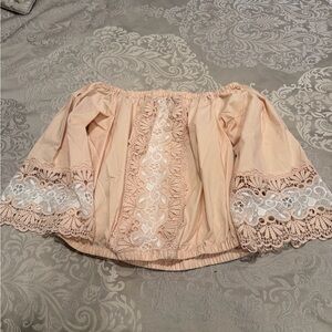 Express off shoulder lace blouse